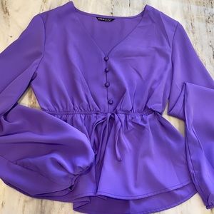 SHEIN purple long sleeve blouse medium